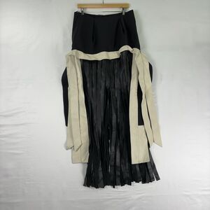 Entire Studios Chic Black and White Fringe Skirt